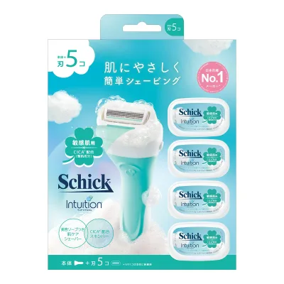 【送料お得・まとめ買い×2個セット】シック イントゥイション 敏感肌用 コンボパック 本体と替刃5コ T字カミソリ Schick