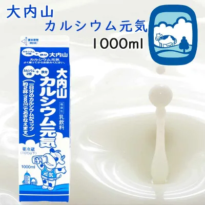 【冷蔵】大内山酪農 大内山カルシウム元気 1000ml 3本 (三重県産 特産品 ギフト 贈り物)