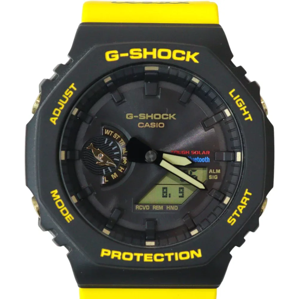 【アイサーチ・ジャパンコラボモデル】CASIO カシオ G-SHOCK GA-B2100K-9AJR 2100シリーズ アナログ×デジタル ソーラー 200m防水 樹脂 ラバー ブラック×イエロー メンズ 腕時計 ウォッチ シンプル プレゼント包装 ギフト【中古】松前R56号店