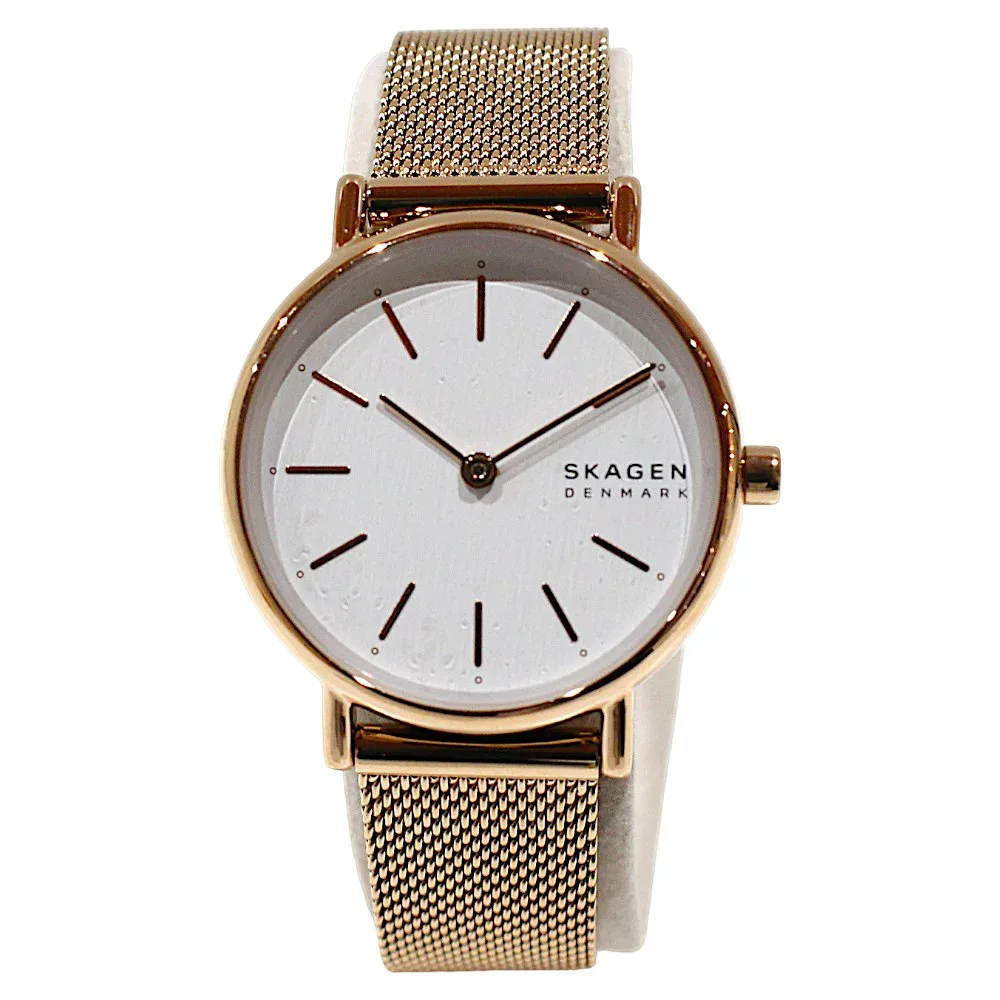 【内外箱・取扱説明書あり】SKAGEN スカーゲン SIGNATUR LILLE SLIM シグネチャー リール スリム SKW2694 クオーツ ローズゴールド ステンレススチール メッシュ レディース 腕時計 ウォッチ プレゼント包装 ギフト【中古】松山久万ノ台店