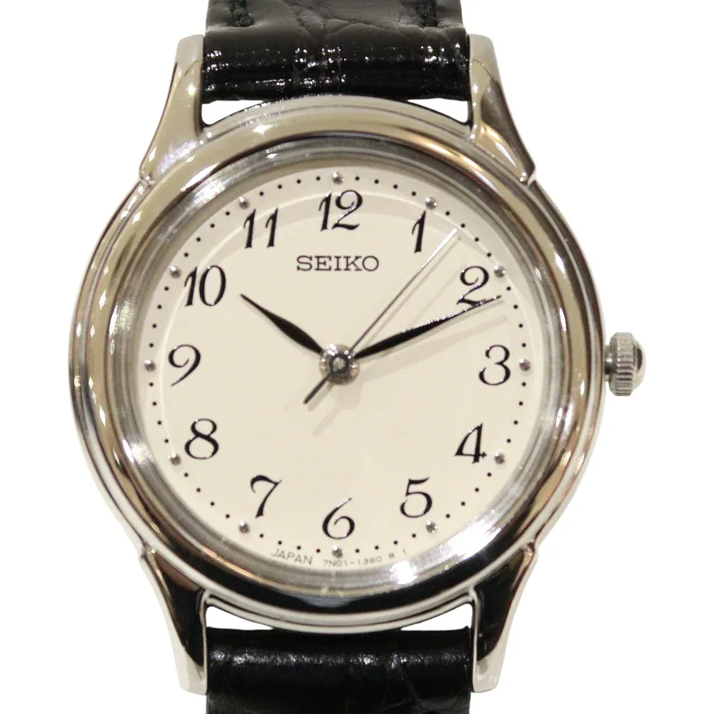 【内外箱・取説あり】SEIKO セイコー スピリット STTC005 クオーツ 電池式 日常生活防水 ステンレス レザー アイボリー系文字盤 レディース ウィメンズ シンプル 腕時計 ウォッチ シンプル プレゼント包装 ギフト【中古】松前R56号店