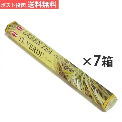 お香 グリーンティ スティック HEM ヘム アロマ インセンス GREEN TEA 7箱セット