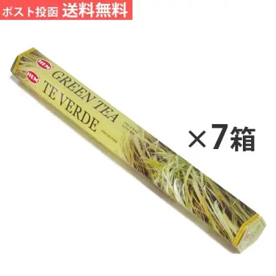 お香 グリーンティ スティック HEM ヘム アロマ インセンス GREEN TEA 7箱セット