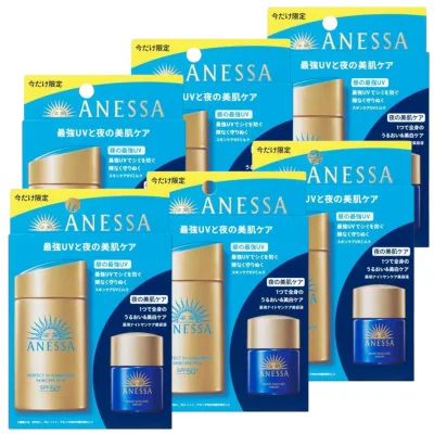資生堂 アネッサ パーフェクトUV スキンケアミルク 60ml+トライアルセットb 12ml ×6個セット SPF50+ PA++++ 日焼け止め 美容液