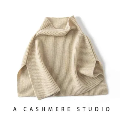 ポンチョ レディース 秋冬 カシミヤ ニット プルオーバー ハイネック 厚手 あったか ショール ストール ケープ 羽織り 肩掛け 防寒 カジ