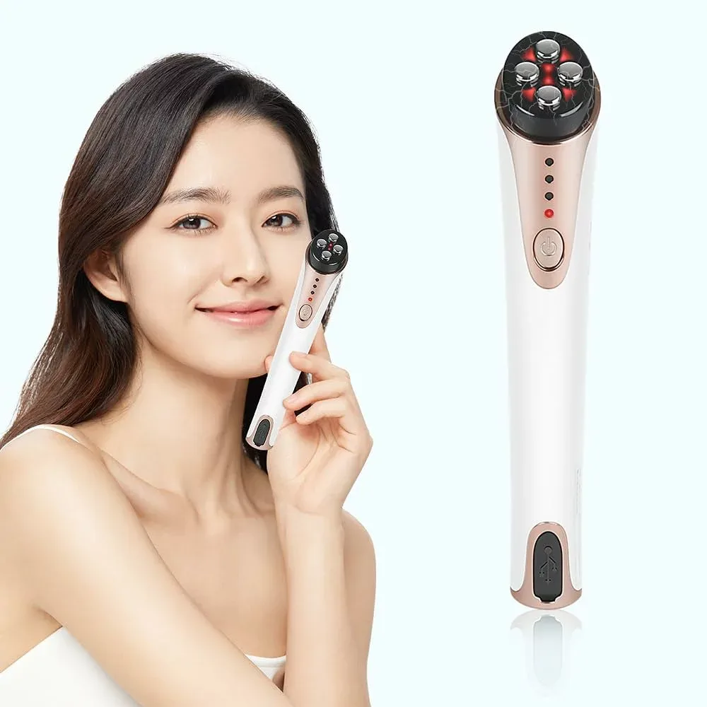 目もと集中ケア 目元美顔器 目元ケア ハリ 引き締まり RF イオン導入 EMS 赤LED 口元ケア 三段階調節 時短ケア トータルケア USB充電式 自動タイマー機能 誕生日 バレンタイン 敬老の日 母の日 プレゼント ホワイト