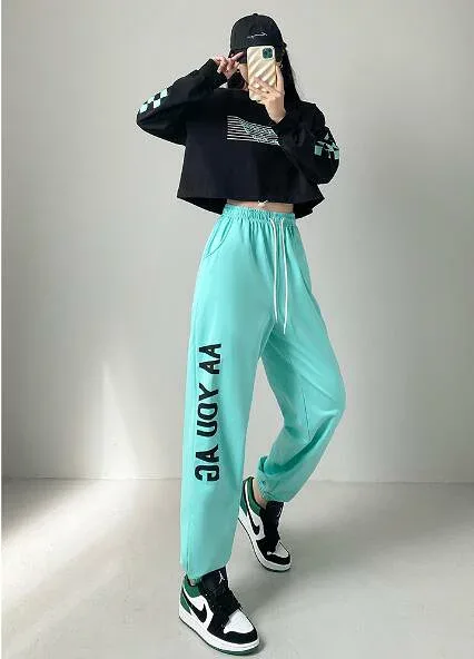 ダンス パンツ 衣装 練習着 運動 hiphop kpop 韓国 ストリート ボトムス ロゴ ウエストゴム 子供 ガールズ 女の子 男の子 キッズ レディース メンズ ガールズ イベント 文化祭 ダンス衣装 送料無料