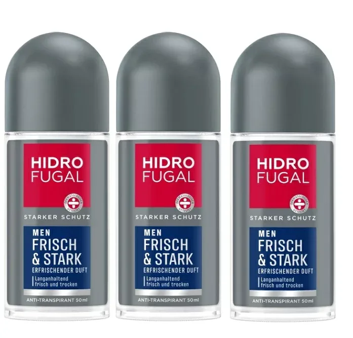 【送料無料】3個セット HIDRO FUGAL ヒドロフゲル MANNER FRISCHE ロールオンタイプ メンズフレッシュネス デオドラント 50ml 海外通販
