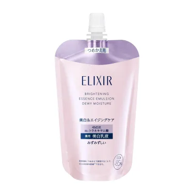 ELIXIR エリクシール 【医薬 部外 品】 ブライトニング エマルジョン みずみずしいタイプ ca (つめかえ用) 110mL | 乳液 | ミルク・ロ ーション状 | リラックス感のあるアク アフロ ーラルの香り | 透明感 美白 エイジングケア ハリ