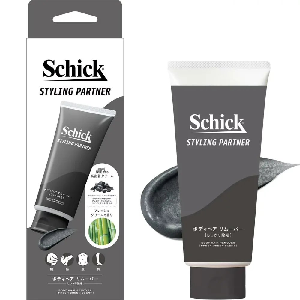 Schick(シック) シック スタイリングパートナー ボディヘア リム ーバー しっかり除毛 男性 用 除毛クリ ーム フレッシュグリ ーンの香り 150g 【医薬 部外 品】