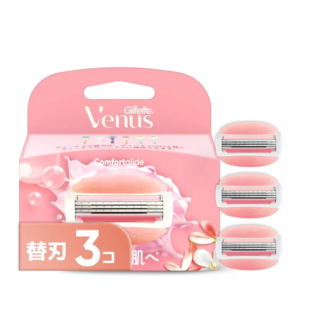 VENUS(ヴィーナス) カミソリ カミソリ 女性用 ホワイトティーの香り うるおい肌へ 替刃 3個 コンフォートグライド