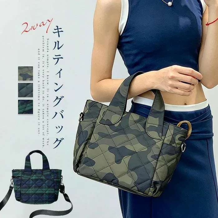 ショルダーバッグ レディース 斜めがけ 2way ハンドバッグ 軽量 キルティングバッグ トートバッグ 大人 軽いバッグ 手提げ 肩掛け 通勤バッグ ミニショルダーバッグ ナイロン 多収納 撥水 防水 デイリー 大容量 大人可愛い 黒