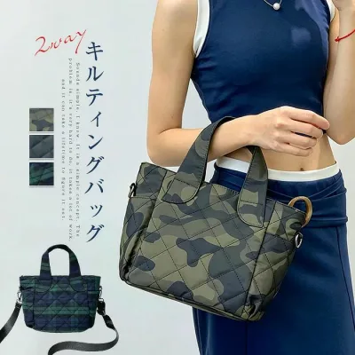 ショルダーバッグ レディース 斜めがけ 2way ハンドバッグ 軽量 キルティングバッグ トートバッグ 大人 軽いバッグ 手提げ 肩掛け 通勤バッグ ミニショルダーバッグ ナイロン 多収納 撥水 防水 デイリー 大容量 大人可愛い 黒