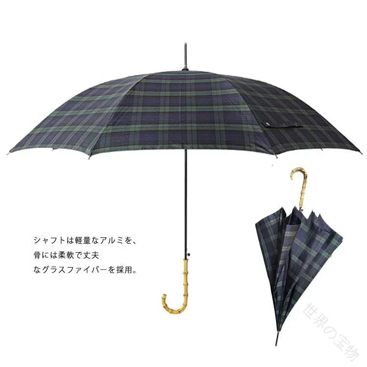 長傘 男女兼用 晴雨兼用 大きめ 雨傘 日傘 大判サイズ バンブーハンドル 竹 ロング 自動 ジャンプ ワンタッチ 8本骨 レディース メンズ 女性 男性 長雨傘 和風 頑丈 丈夫 耐風 シンプル 母