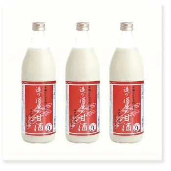 【年間ランキング1位:日本酒/焼酎】 受賞蔵 造り酒屋の甘酒 900mlx3本 【18分で16,000本売れた伝説の甘酒】【米と米麹だけ使用】【砂糖不使用】【あま酒】【ノンアルコール】