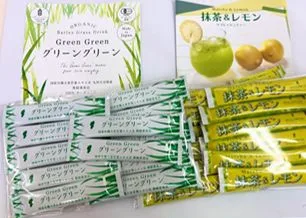 ハリウッド化粧品 抹茶&レモンファミリー12本 ハリウッド グリーングリーン(青汁)スティック12本お試しセット 旅先 オフィスにも
