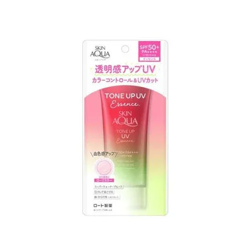 【ゆうパケット配送対象】スキンアクア トーンアップUVエッセンス ローズ 80g(血色感 日焼け止め トーンアップ UV スキンアクア)(ロート製薬)(ポスト投函 追跡ありメール便)