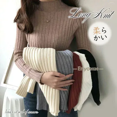 Sweater, Knit, Women's High Neck Top, Innerwear, Washable, Long Sleeve, Soft, Stylish, Simple, Slim, Stretch, Plain, School, Commuting, Spring/Autumn