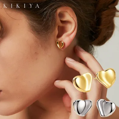 【楽天1位受賞】 ピアス でこぼこハートピアス レディース サージカルステンレス ステンレス シルバー ゴールド k18 仕上 ニッケルフリー アクセサリー 金属アレルギー 対応 ピアス 通勤 パーティー 母の日 誕生日プレゼント レディース シンプル ジュエリー kikiya