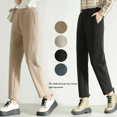 ロング丈 無地 ロングパンツ ウエストゴム ボトムス テーパードパンツ テーパード パンツ 秋冬 レディース 裏ボア パンツ 防寒