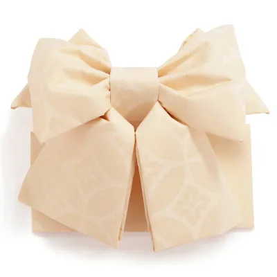 【レンタル】帯 単品 レンタル 帯単品レンタル「B2075 四つ身用帯 クリーム無地×赤 クリーム系」7歳七五三帯 七五三 作り帯