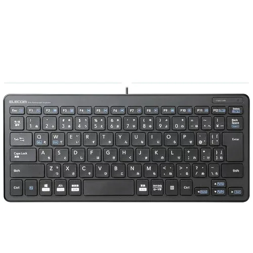 エレコム TK-FCP096BK 有線ミニキーボード パンタグラフ式 薄型 最薄部6.5mm ブラック