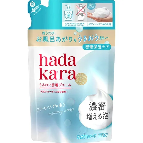 ライオン hadakara モイストボディケアソープ 泡タイプ つめかえ用 440ml クリーミーソープの香り