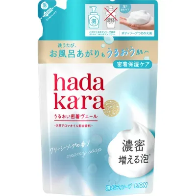 ライオン hadakara モイストボディケアソープ 泡タイプ つめかえ用 440ml クリーミーソープの香り