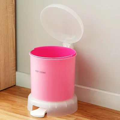 タイ製 4L ゴミ箱 踏み式ゴミ箱 PPマッシュルーム蓋付き ペダルペール 丸型ゴミ箱