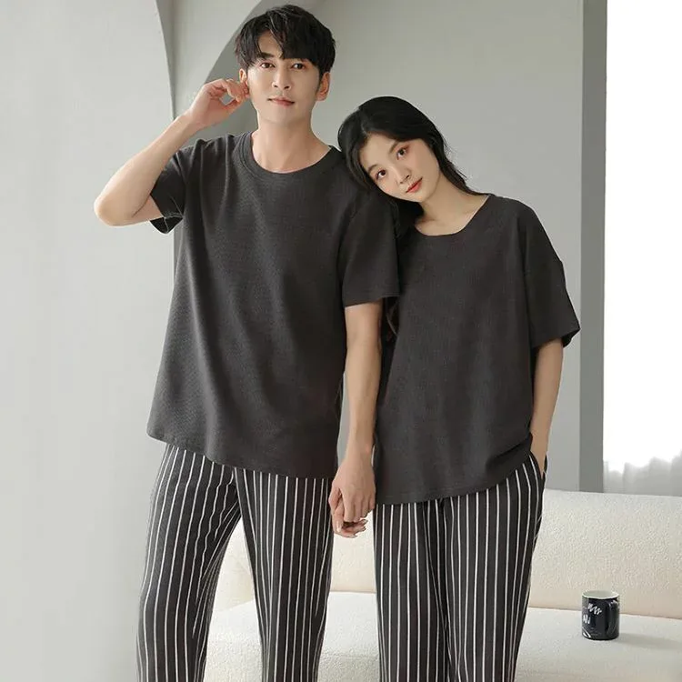 春夏 母の日 プレゼント ルームウエア 韓国風 半袖 結婚祝い ペア カップル お揃い パジャマ パジャマ パジャマ 夏 セットアップ メンズ ギフト かわいい 父の日 ペア 部屋着 夏 レディース カップル メンズ 綿100%