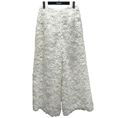 【中古】ENFOLD 26SS 【MINIMAL WIDE TROUSERS】 シャギーパンツ 300JA131-0771 ホワイト サイズ:36 【180826】(エンフォルド)