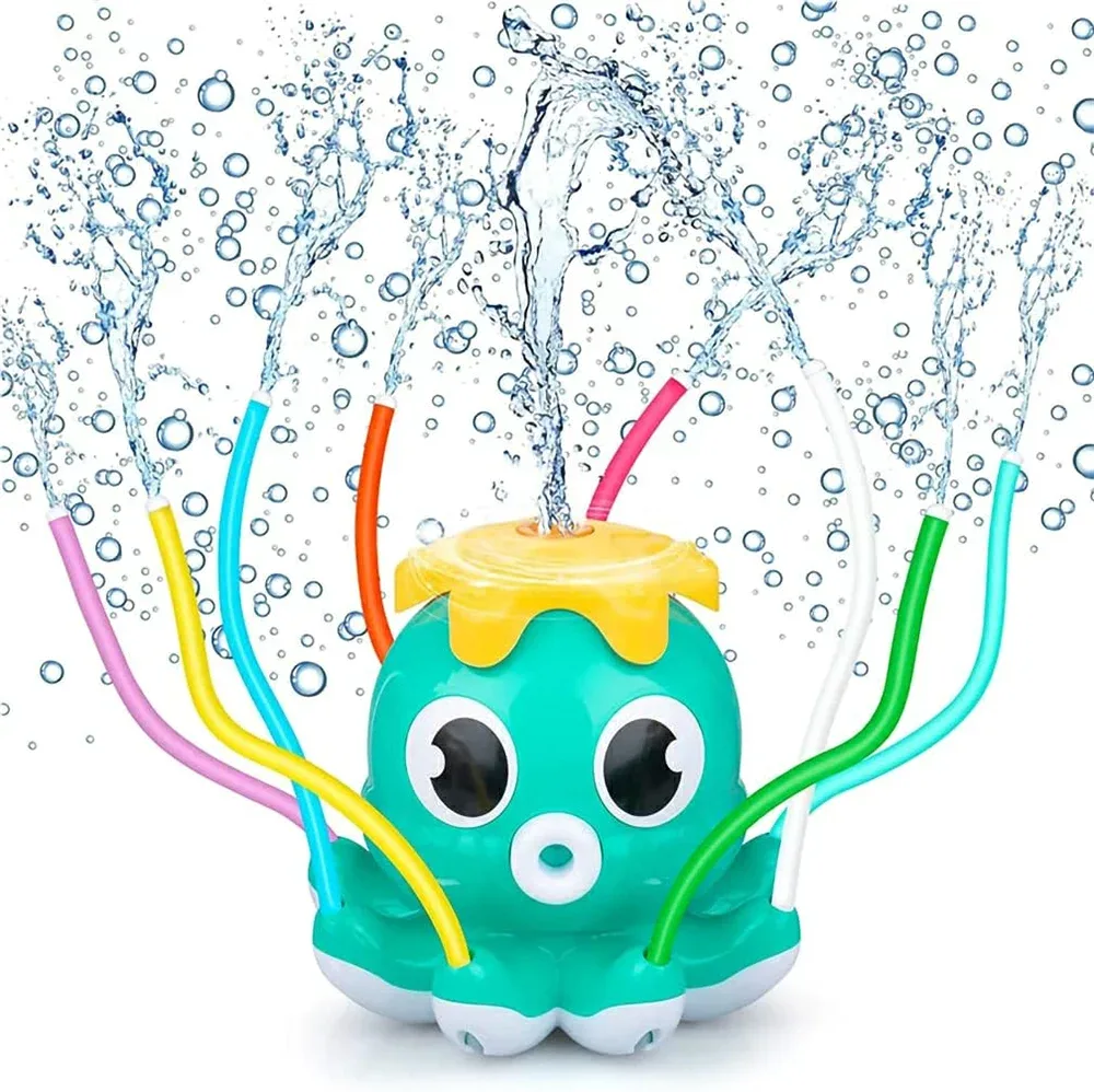 噴水タコおもちゃ 水遊び スプリンクラー玩具 回転噴水おもちゃ 子ども用 キッズ 取り付け簡単 バストイ 家庭用 ガーデン 楽しい 芝生遊び 夏の庭 暑さ対策 夏 おもちゃ プレゼント 親子遊び 夏祭り プール 誕生日【海外通販】