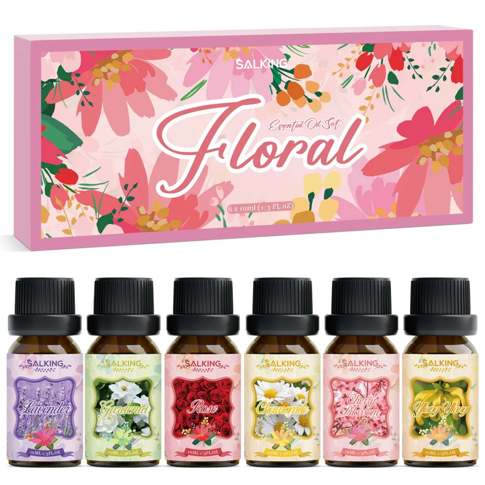 アロマオイル 6種セット エッセンシャルオイル 精油 天然 ラベンダー ローズ 桜 クチナシ カモミール イランイラン 10ml × 6本