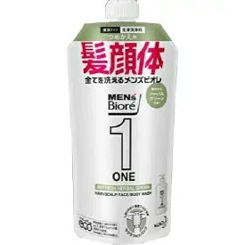 メンズビオレONE オールインワン全身洗浄料 ハーブルグリーンの香り つめかえ用340ml