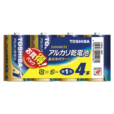 東芝 アルカリ乾電池 単一 4本パック LR20L4MP