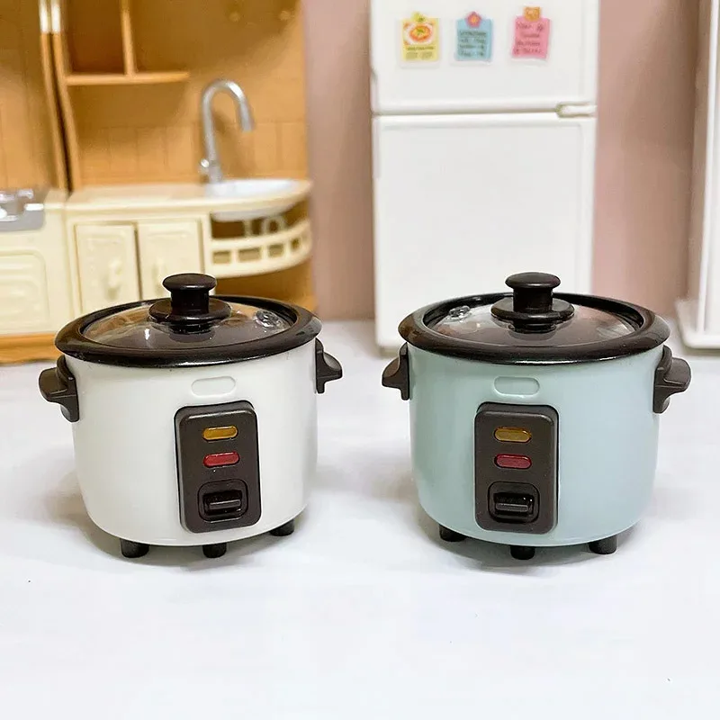 1/12スケール ドールハウス ミニチュア炊飯器 模型 フィギュア用小物 緑色 グリーン リビングルーム インテリア 小道具 おもちゃ プレゼント
