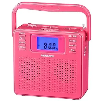 【中古】(未使用・未開封品)オーム電機 AudioComm AUX ポータブルCDプレーヤー CDラジオ ステレオ ピンク RCR-500Z-P 07-8957 OHM
