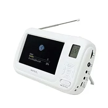 【中古】(非常に良い)WINTECH 4.3インチ録画機能付き手回しワンセグテレビ(AM/FMラジオ搭載) TVR-L38R 乾電池・充電池・ACアダプター付属(給電) ホワイト