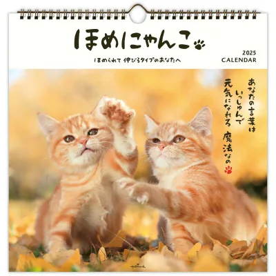 ホールマーク 2025年 カレンダー 壁掛け 大 ほめにゃんこ 834-630
