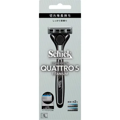 【Schick】シック クアトロ5 チタニウム ホルダー 本体(刃付き)+替刃 1個入