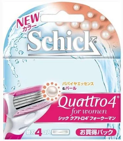 【定形外郵便で送料無料!】【Schick】シック クアトロ4 フォーウーマン 替刃 4個入