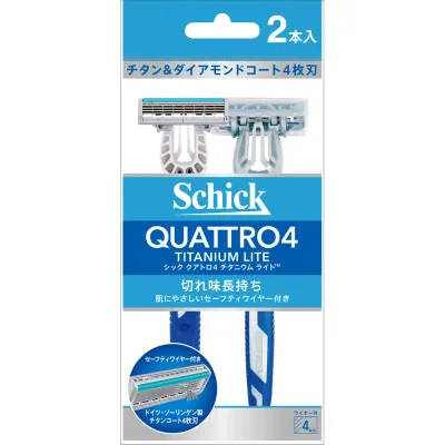 【定形外郵便で送料無料!】【Schick】シック クアトロ4チタニウムライト ディスポ 2本入