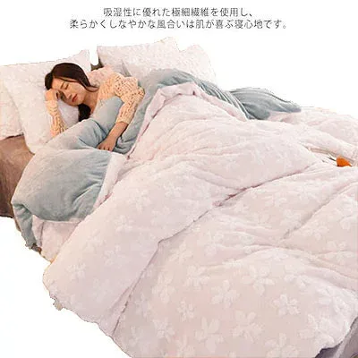 布団カバー 花柄 3点セット 桜 マイクロファイバー セミダブル シングル 寝具カバーセット 冬用 あったか 発熱 カバーセット 毛布 厚手 ベッドシーツ 北欧 掛け布団カバー 布団 カバー 布団カバー 洗える フラットシーツ 女の子 可愛い おしゃれ ピンク