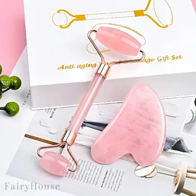 【無料送料】フェイスマッサージセット 2WAYローラー+グアシャプレート 小顔ローラー 美顔器 リフトアップ むくみ取り 美容ローラー たるみ対策 ほうれい線 ハンドマッサージ