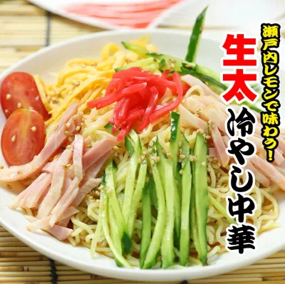 送料無料 産直 讃岐太麺 純生田舎 冷やし中華 2人前 瀬戸内レモンつゆセット