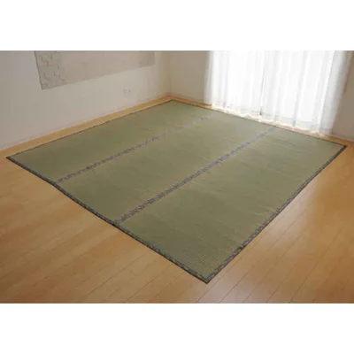 【沖縄・離島配送不可】【代引不可】い草 上敷きカーペット ござ 約191×286cm 本間3畳 畳の日焼けや汚れ防止に 空気浄化 調湿 消臭 抗菌防臭 両面 コンパクト収納 糸引織 湯沢 純国産 日本製 IKEHIKO 1102783