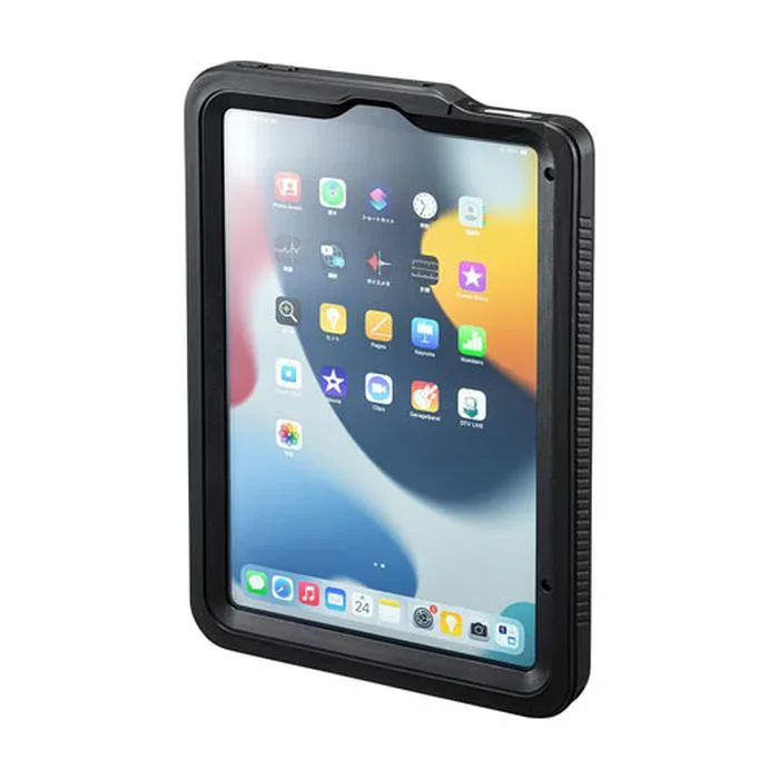 【代引不可】iPad mini 2021 ケース カバー 耐衝撃 IP68準拠 防水・防塵ケース ストラップ リング スタンド機能 アイパッドミニケース サンワサプライ PDA-IPAD1816