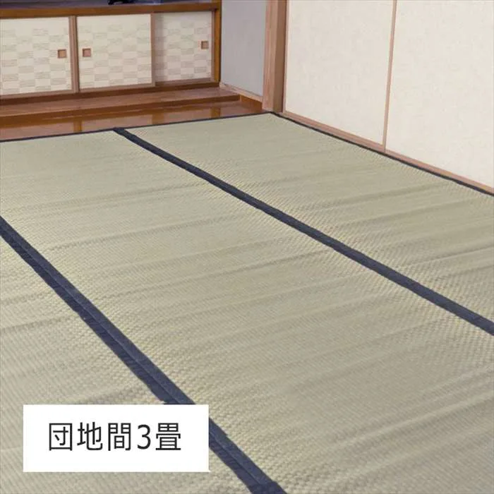 【代引不可】城山 ヒバ 団地 四方 縁・17 団地間3畳170×255cmい草カーペット い草ラグ IKEHIKO 1400261011302