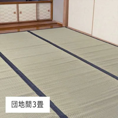 【代引不可】城山 ヒバ 団地 四方 縁・17 団地間3畳170×255cmい草カーペット い草ラグ IKEHIKO 1400261011302