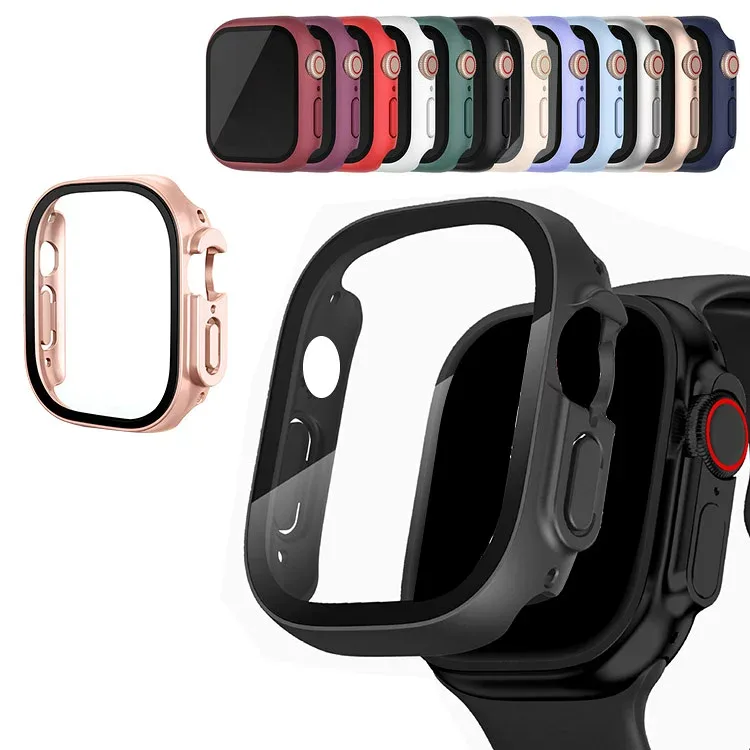 For Apple Watch Series 9 / 8 / 7 / Ultra 2 / 1 Case Cover with Tempered Glass (Glass Film) Full Protection LCD Protective Case for Apple Watch Series 9 / Ultra 2 / 1 41mm